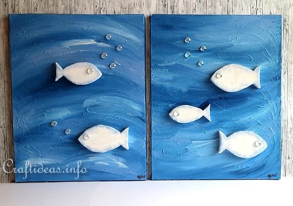 Acrylic Painting - Summer Fish Painting Using Wooden Fish Set