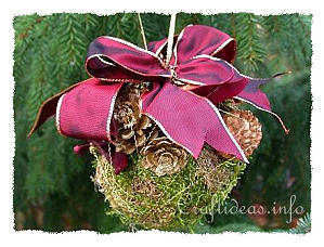 Basic Christmas Craft Ideas - Floral Craft - Moss Ball Ornament 
