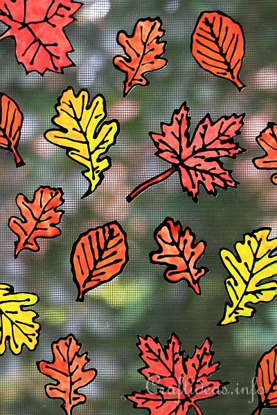 Basic Craft for Fall - Autumn Leaves Window Cling 2
