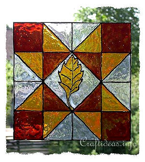 Basic Craft for Fall - Ohio Star Patchwork Block Window Cling 