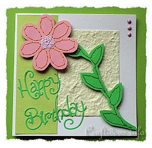Birthday Card - Stitched Flower 300