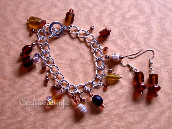 Brown Bracelet and Earrings Set