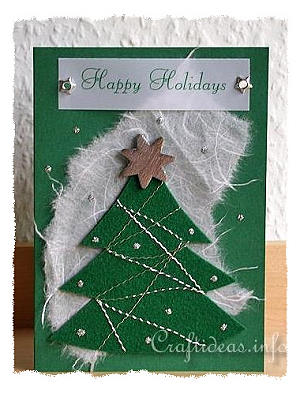 Christmas Card - Felt Christmas Tree Greeting Card for the Holidays 300