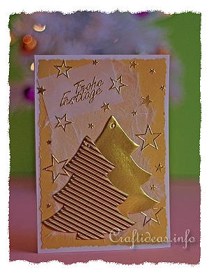 Christmas Card - Golden Trees Greeting Card for the Holidays