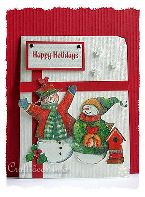 Christmas Card - Happy Holidays Snowmen Greeting Card for the Holidays