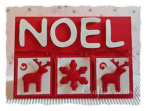 Christmas Card - Noel with Snowflake and Reindeer 