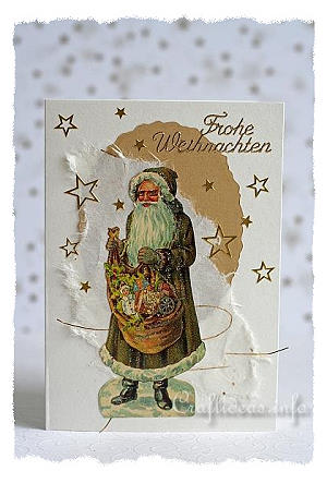 Christmas Card - Santa on the Run Greeting Card for the Holidays