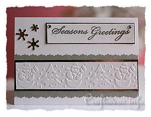 Christmas Card  - Believe with Snowmen and Snowflakes
