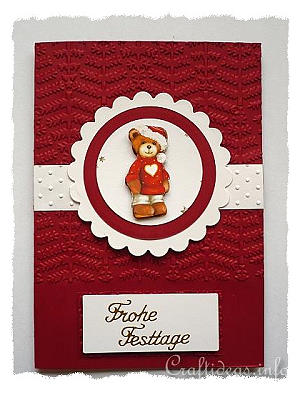 Christmas Card with Bear Motif 