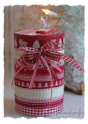 Christmas Craft - Recycling - Embellished Can With Lid 