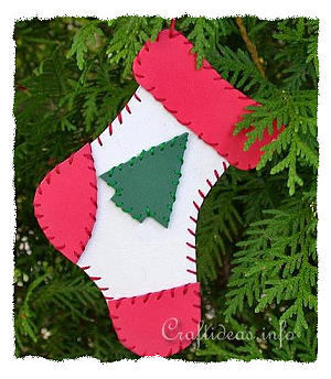 Christmas Craft Idea for Kids - Fun Foam Christmas Stocking Ornament 