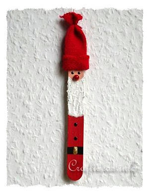 Christmas Craft for Kids - Craft Stick Crafts - Santa Claus Ornament