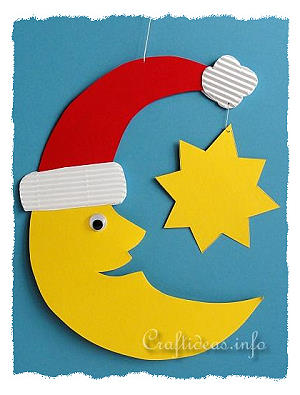 Christmas Paper Craft for Kids - Santa Moon 
