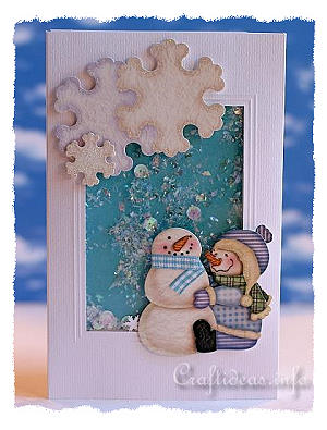 Christmas Shaker Card With Snowmen 