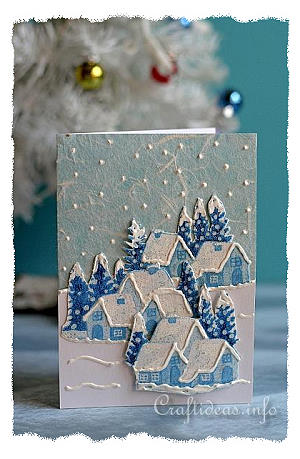 Fabric Christmas Card Winter Welcome 