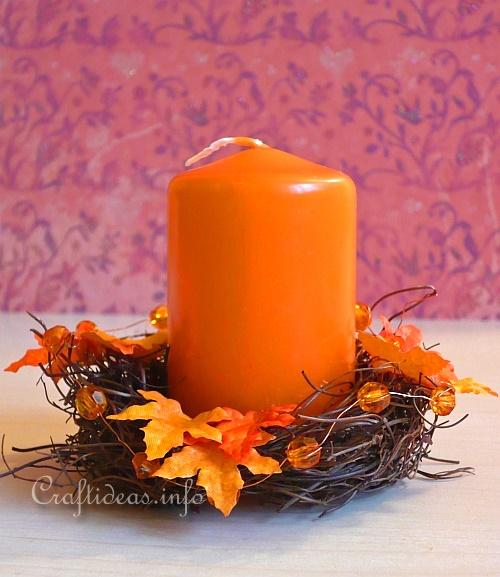 Fall Mini Grapevine Wreath for Candles