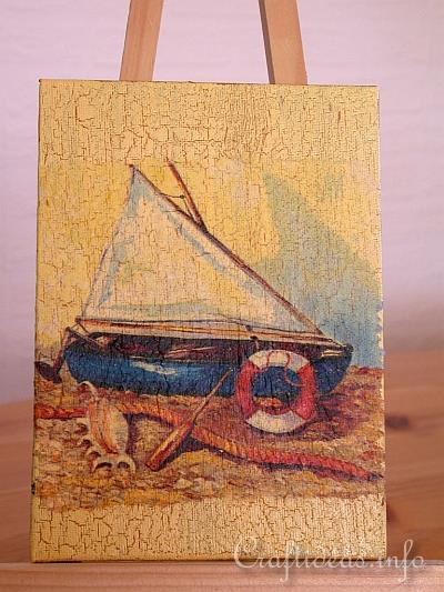 Faux Sailboat Painting - Paper Napkin Applique