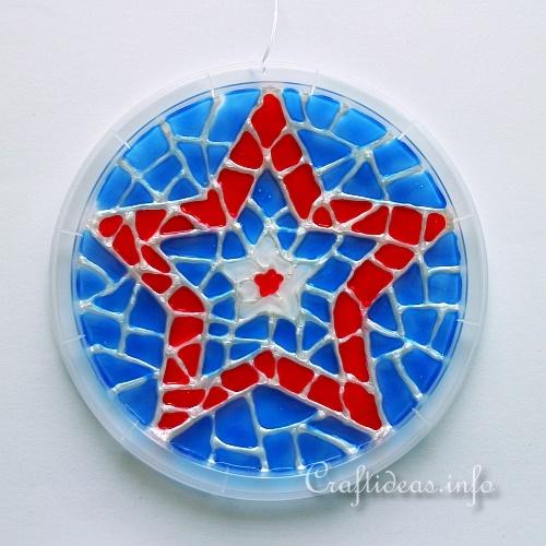 Glass Cling Mosaic Star Window Decoration 2