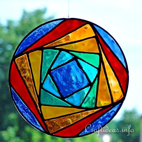 Glass Color Kaleidoscope Window Decoration