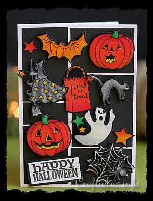 Halloween Card with Fabric Embellishments 