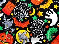 Halloween Fabric with Spooky Motifs
