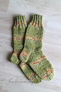 Knitting Socks - Light Green Winter Socks