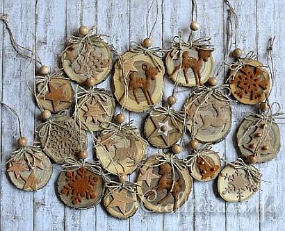 Wood Crafts for Christmas - Natural Christmas Tree Ornaments Crafted 