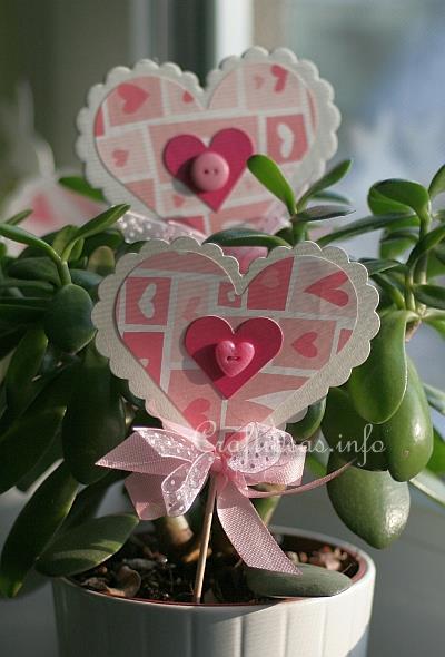 Paper Craft for Spring - Paper Heart Plant Stick 3