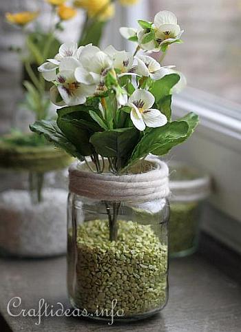 Recycling Craft for Spring - Jar Flower Vases 4