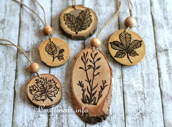 Stamping and Wood Burning on Wood Slices - Ornaments 2