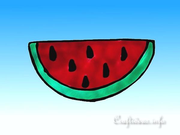 Summer Craft for Kids - Watermelon Window Cling Craft