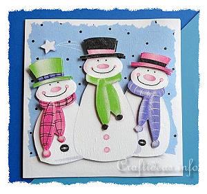 Winter Card or Christmas Card - Snowman Trio 300