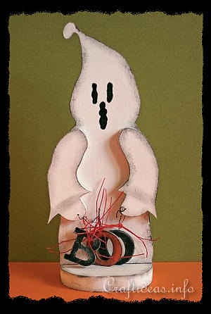 Wood Craft for Halloween - Boo Ghost 