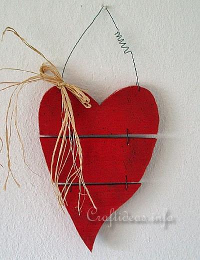 Wood Crafts for Valentine's Day - Country Red Wooden Heart