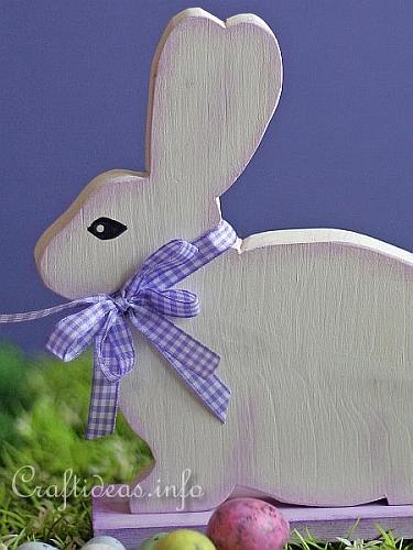 Woodcraft for Easter - White Easter Bunny 2