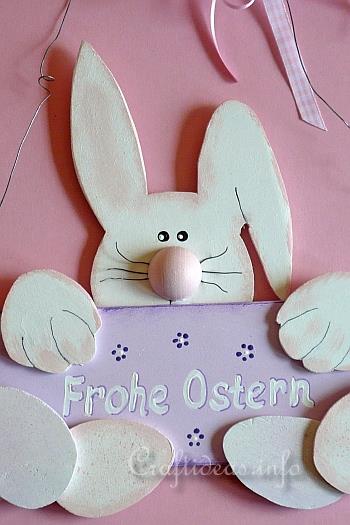 Easter Wood Craft - Wooden Easter Bunny Door Sign