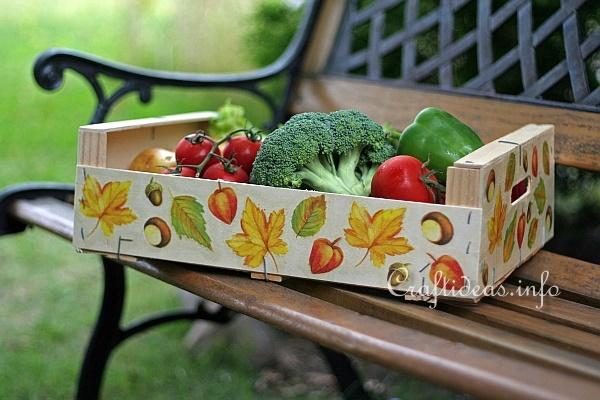 Wooden Fruit Crate - Paper Napkin Applique 1