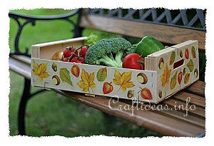 Wooden Fruit Crate - Paper Napkin Applique 