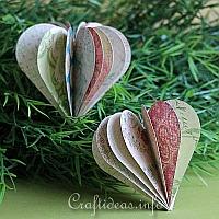 3-D Paper Heart Decoration