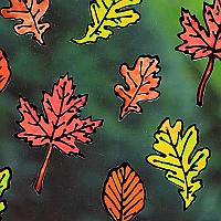 Basic Craft for Fall - Autumn Leaves Window Cling