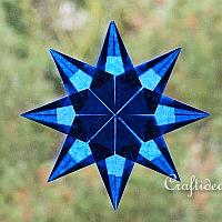 Blue Origami Folded Transparent Star