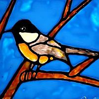 Chickadee Glass Paint Picture