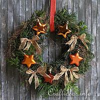 Christmas Door Wreath with Copper Colored Decoration
