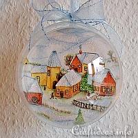 Christmas Ornament with Winter Scene Using Paper Napkin Applique
