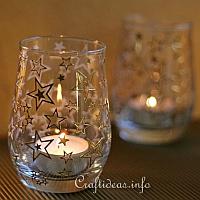 Christmas Votives With Star Peel-Off Stickers