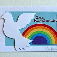 Confirmation Card to Craft with Dove and Rainbow
