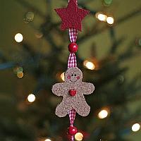 Cork Gingerbread Man and Star Hanging Decoration