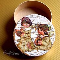 Decoupaged Angels on a Paper Mache Box