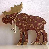 Decoupaged Papermache Moose