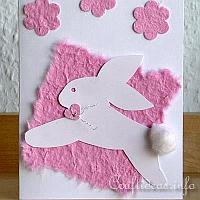 Easter Card - White Hopping Easter Bunny